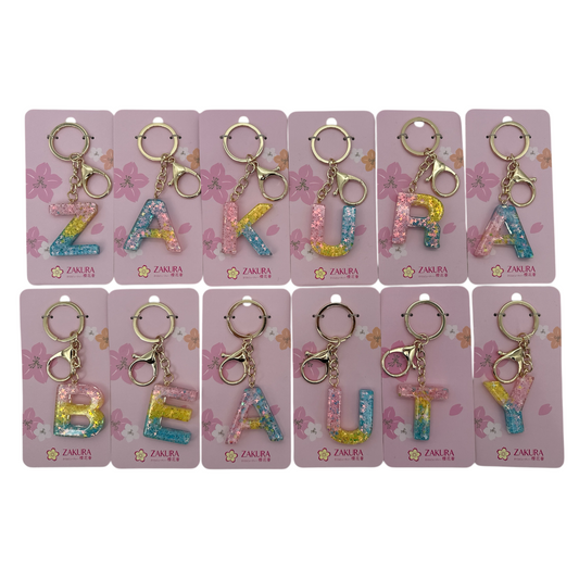 Custom initial keychain by Zakura – stylish letter keyring 1pc