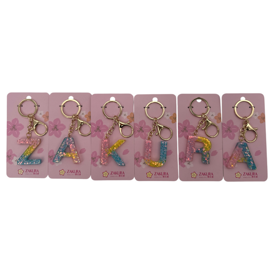Custom initial keychain by Zakura – stylish letter keyring 1pc