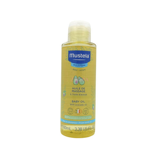 Mustela Baby Massage Oil 100ml – Natural and gentle skincare for babies, available at Zakura Global.