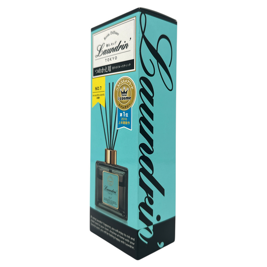 Laundrin Room Diffuser No. 7 Ocean Green Refill 80ml bottle with elegant Japanese fragrance, available at Zakura Global.