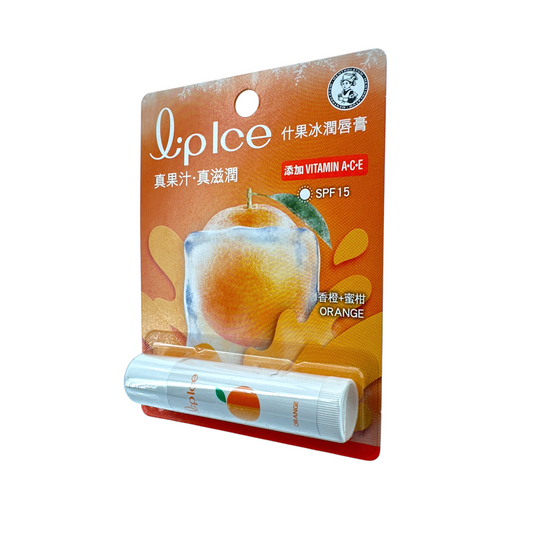 Mentholatum Assorted Fruit Ice Lip Balm Orange 3.5g – Cooling, Hydrating Lip Care by Zakura Global.