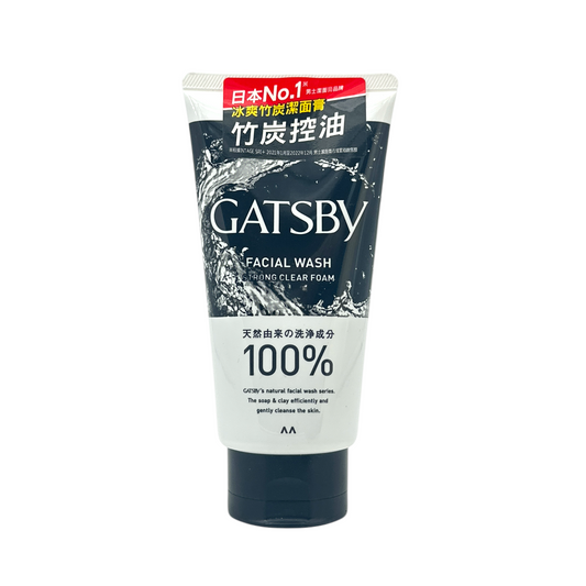 Gatsby Facial Wash Strong Clear Foam 130g – Japanese deep cleansing face wash for oily skin and clogged pores, strong foam formula.