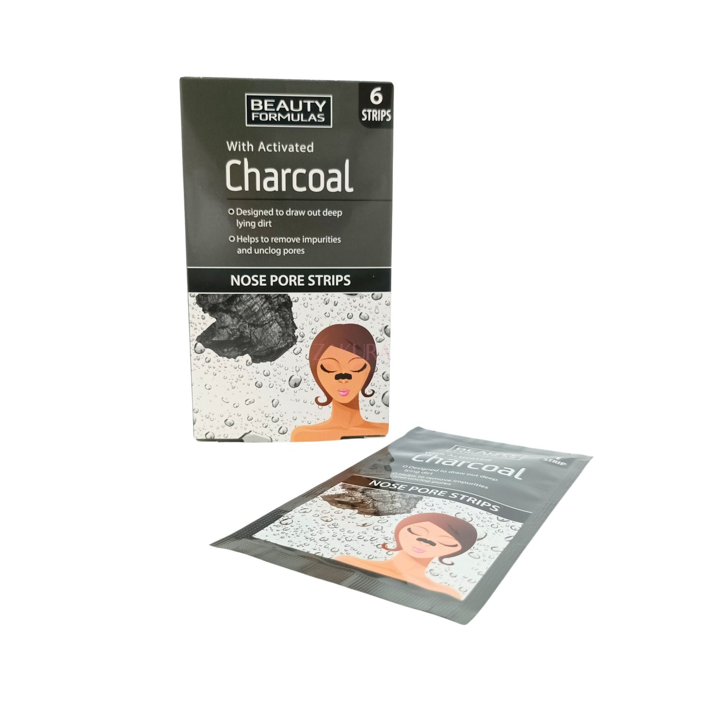 Beauty Formulas Nose Pore Strips - Activated Charcoal 6pcs