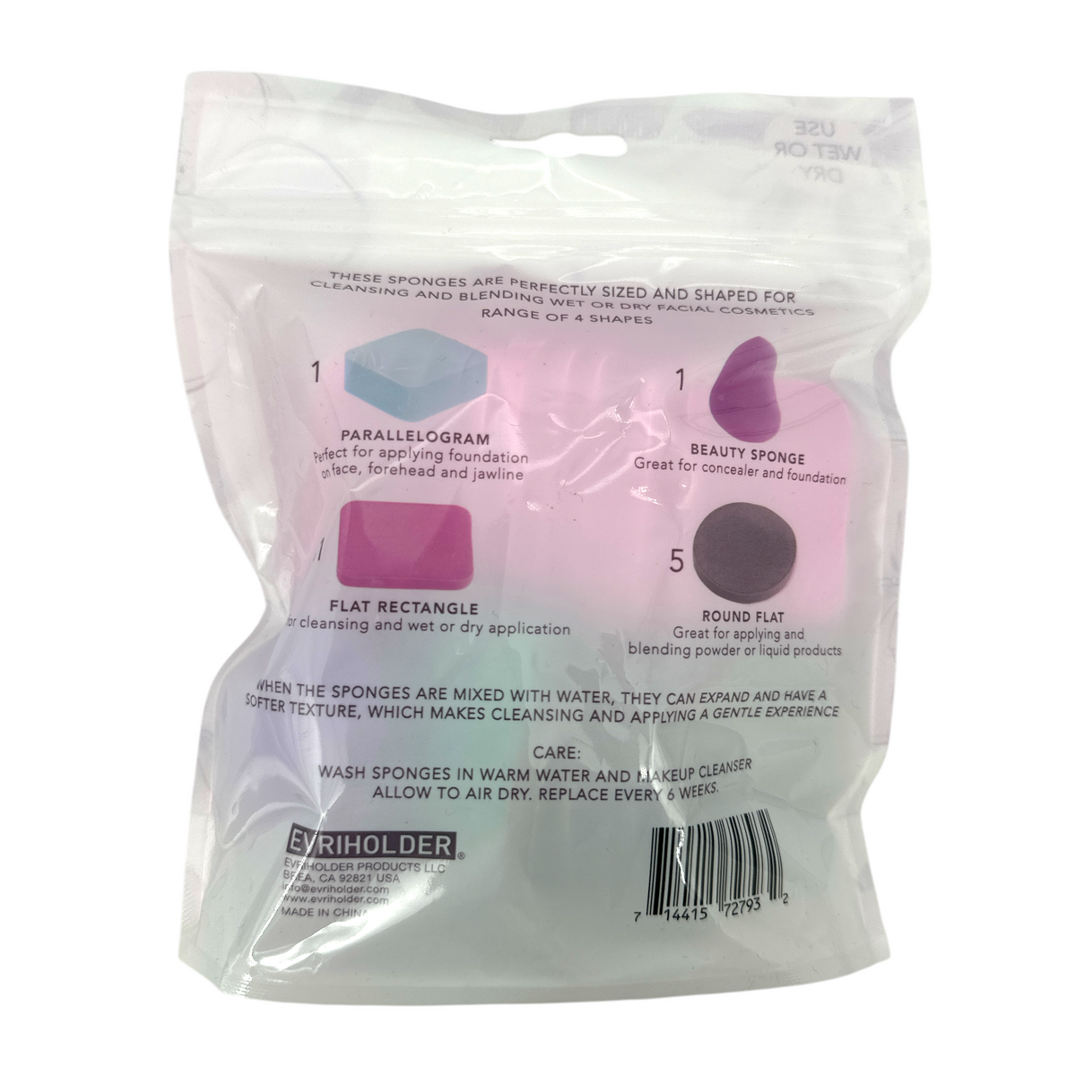 EVRIHOLDER Cosmetic Sponge Assortment 18pcs