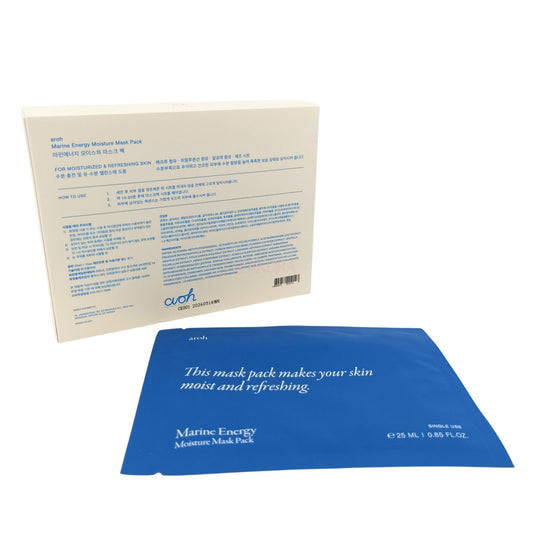 Aroh Marine Energy Moisture Mask/Probiotics Brightening Mask/Centella Herb Cooling Mask 10pcs Marine Energy Moisture Mask