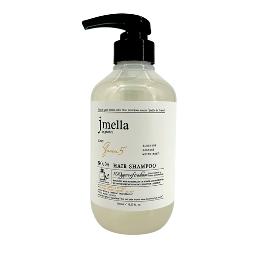 Jmella In France Queen Hair Shampoo – floral-scented gentle cleanser for soft and smooth hair, available at Zakura Global.