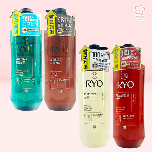 Ryo Damage Care & Nourishing Shampoo – 592ml, Korean herbal shampoo for repairing and moisturizing damaged hair, available at Zakura Global.