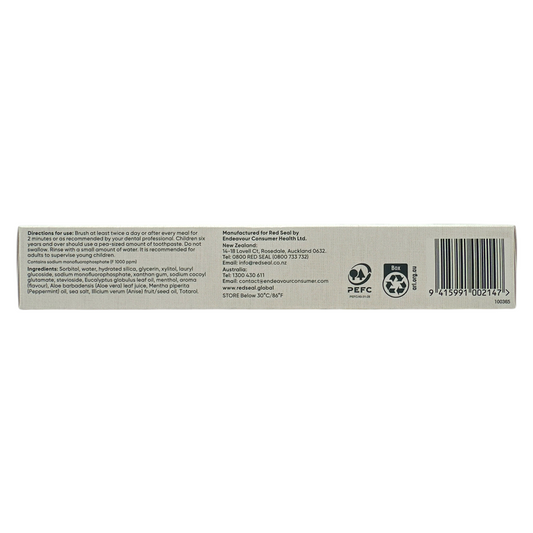 Red Seal Complete Care Fluoride Toothpaste 100g – mild mint flavor with cavity protection and herbal extracts, available at Zakura Global.