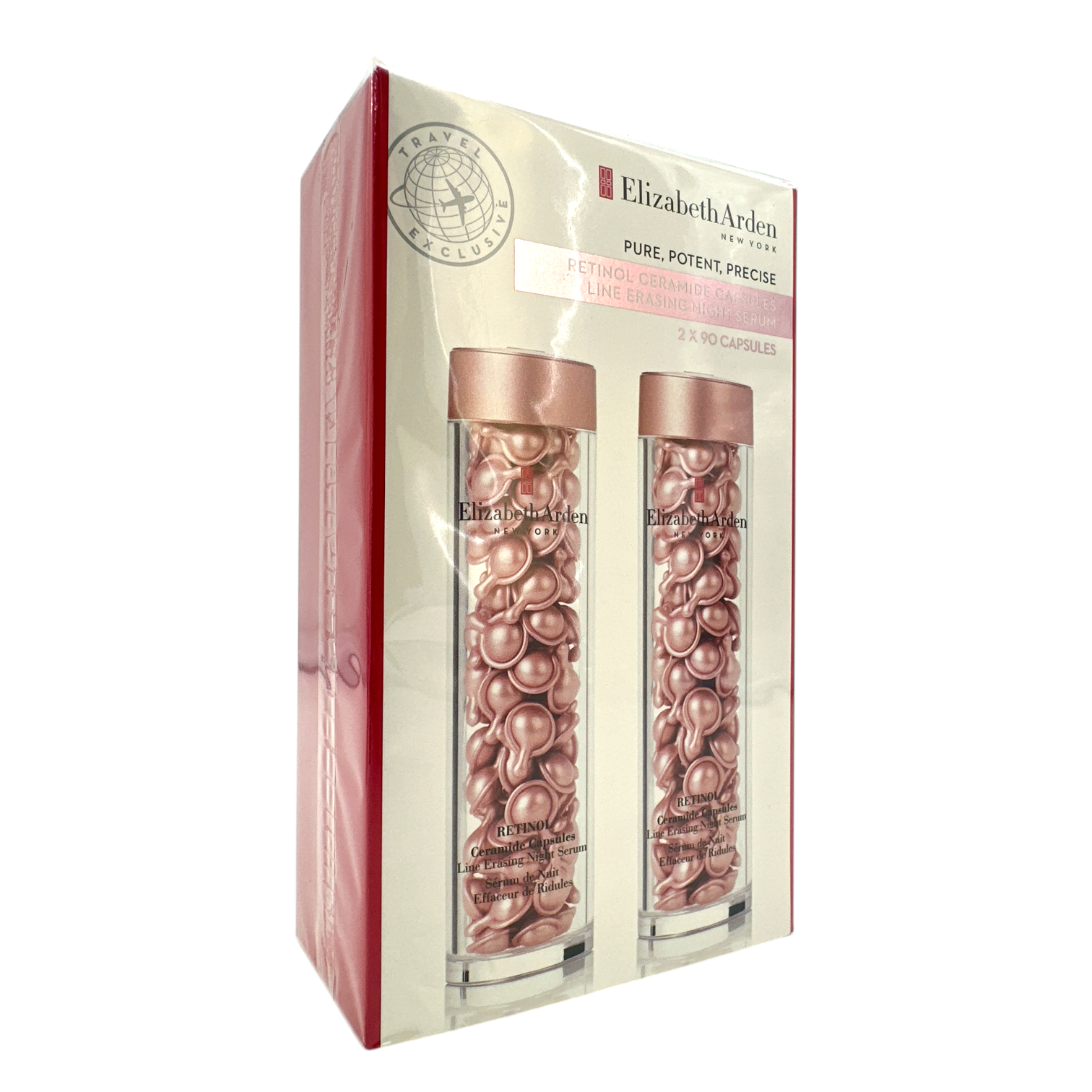 Elizabeth Arden Ceramide Retinol Night Capsules – Anti-aging serum in 60 or 180 capsules, available at Zakura Global