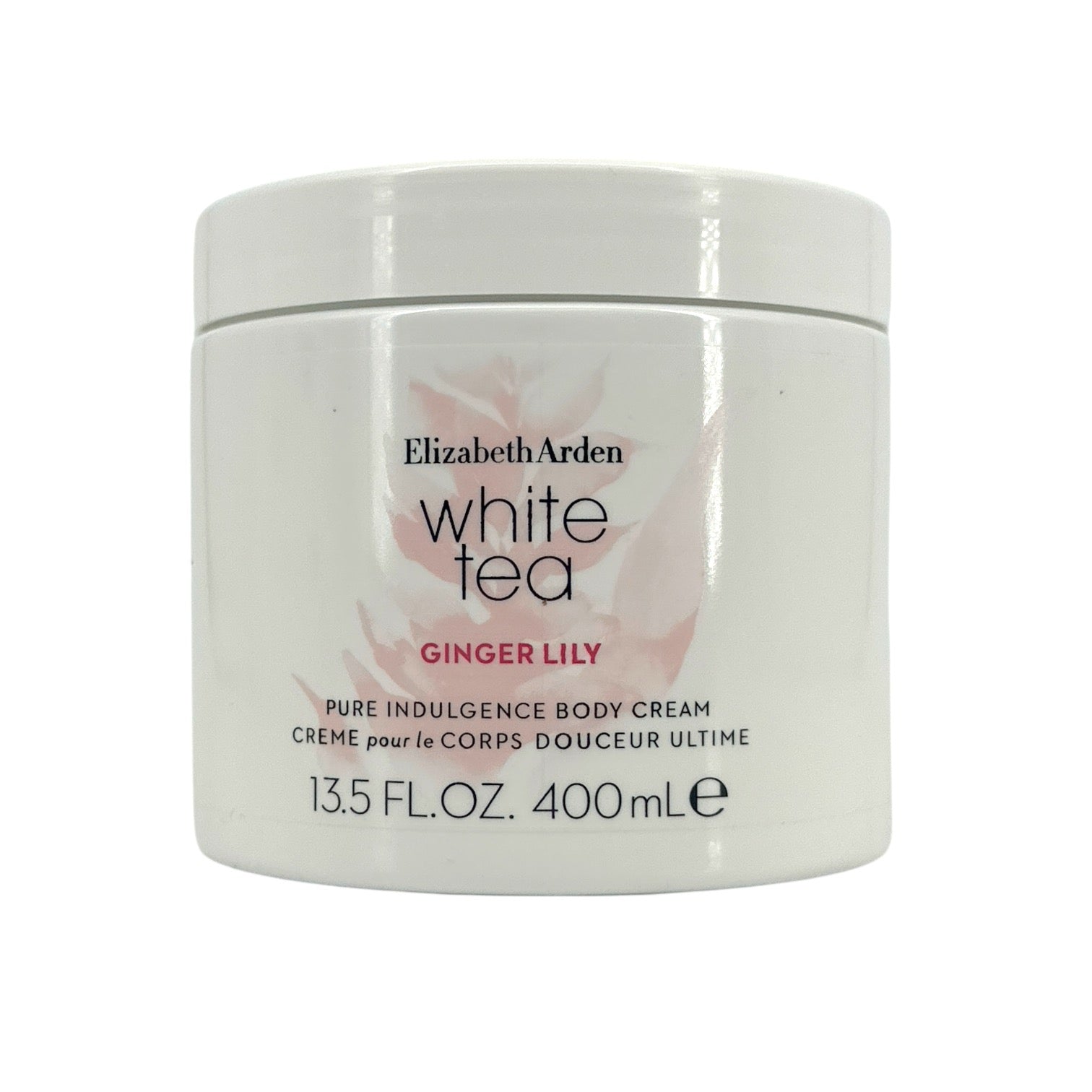 Elizabeth Arden White Tea Ginger Lily Pure Indulgence Body Cream 400ml jar for deep hydration and elegant fragrance from Zakura Global.