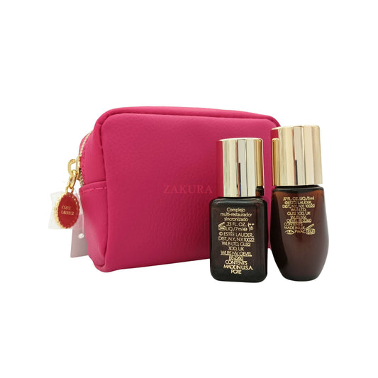 Estee Lauder Beauty Travel Set (Magenta Pouch) 3pcs