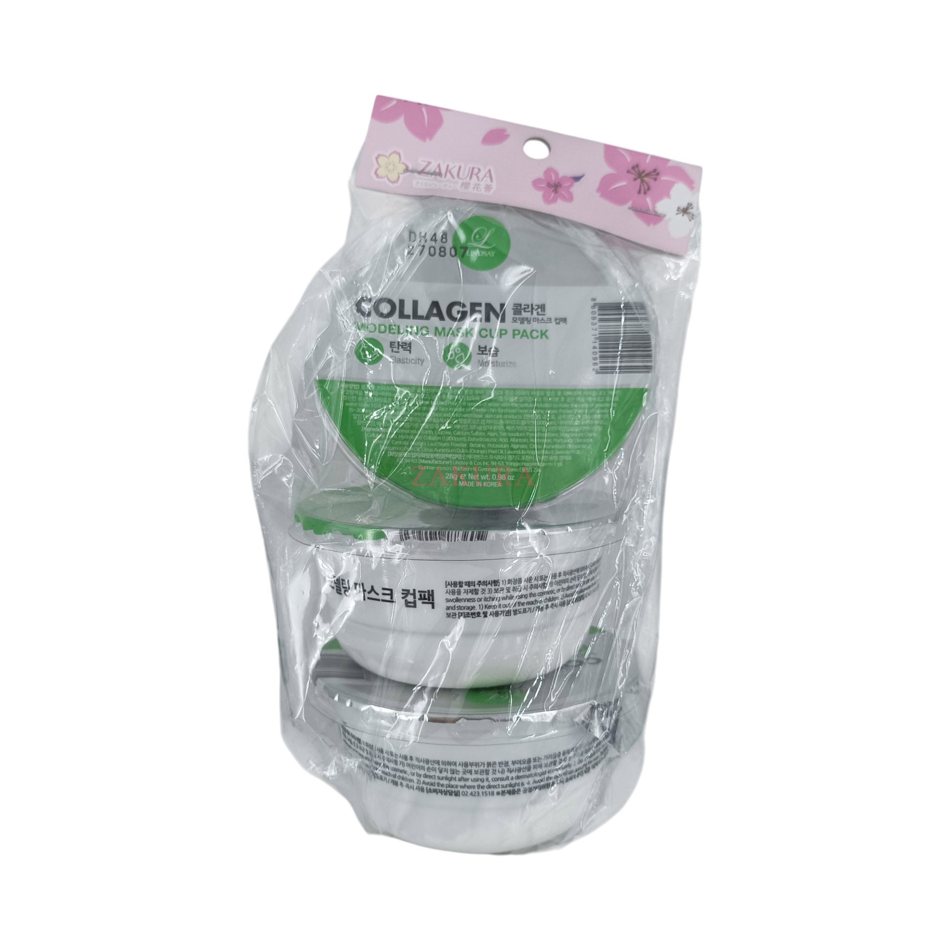 Lindsay Disposable Modeling Mask Cup Pack -Collagen (Trio) 3pcs