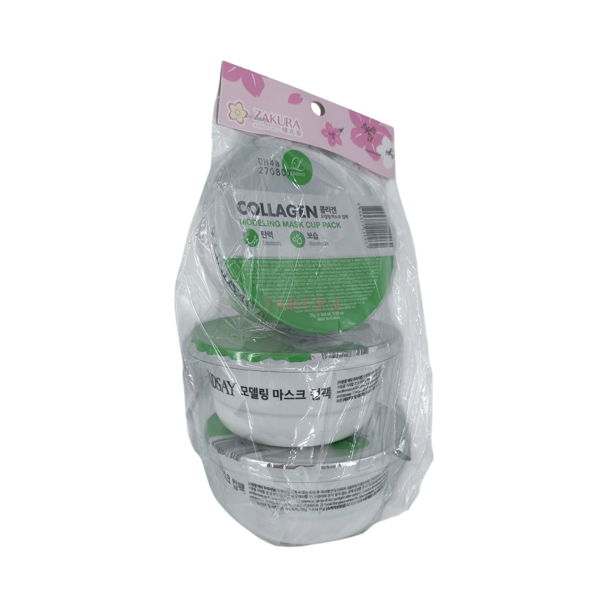 Lindsay Disposable Modeling Mask Cup Pack -Collagen (Trio) 3pcs