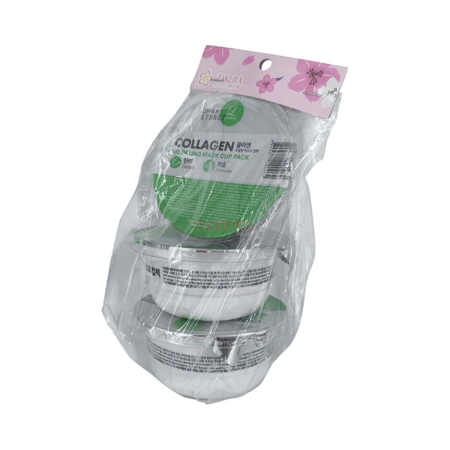 Lindsay Disposable Modeling Mask Cup Pack -Collagen (Trio) 3pcs