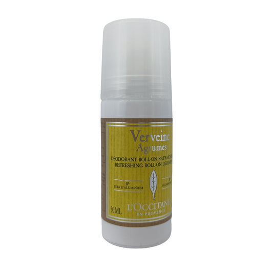 L'Occitane Citrus Verbena Roll-On Deodorant – 50ml bottle with refreshing citrus scent, available at Zakura Global for gentle and effective odor care.

