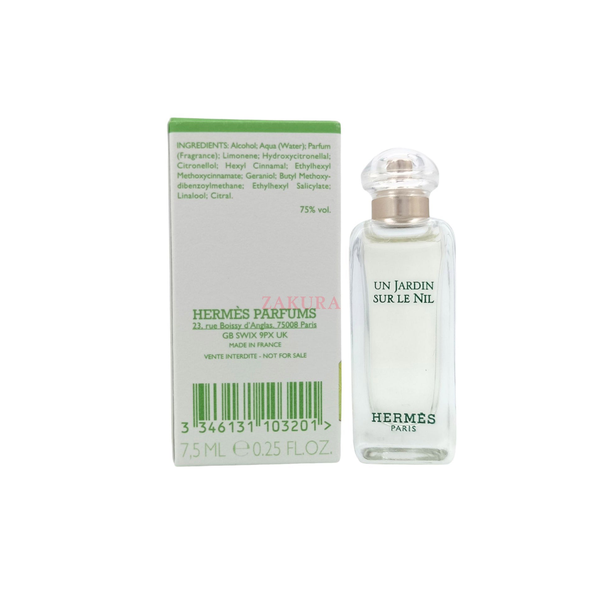 Hermes Un Jardin Sur Le Nil EDT Spray (7.5ml Miniature/15ml) 7.5ml