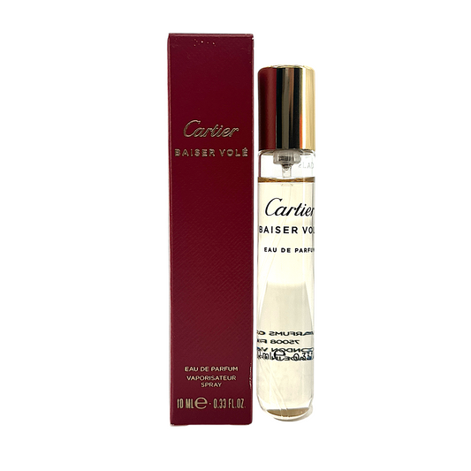 Cartier Baiser Volé Eau De Parfum Spray – Miniature 10ml, elegant floral fragrance with lily notes, available at Zakura Global.