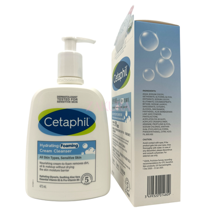 Cetaphil Hydrating Foaming Cream Cleanser 473ml
