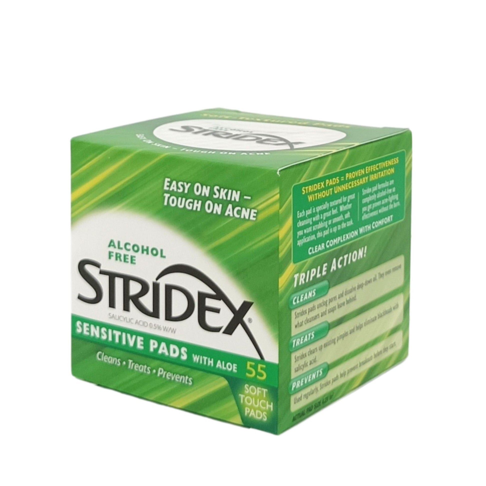 Stridex Salicylic Acid Pads 55pads (Acid 2% Maximum/Acid 0.5% Sensitive/Acid 1% Essential) Acid 0.5% Sensitive