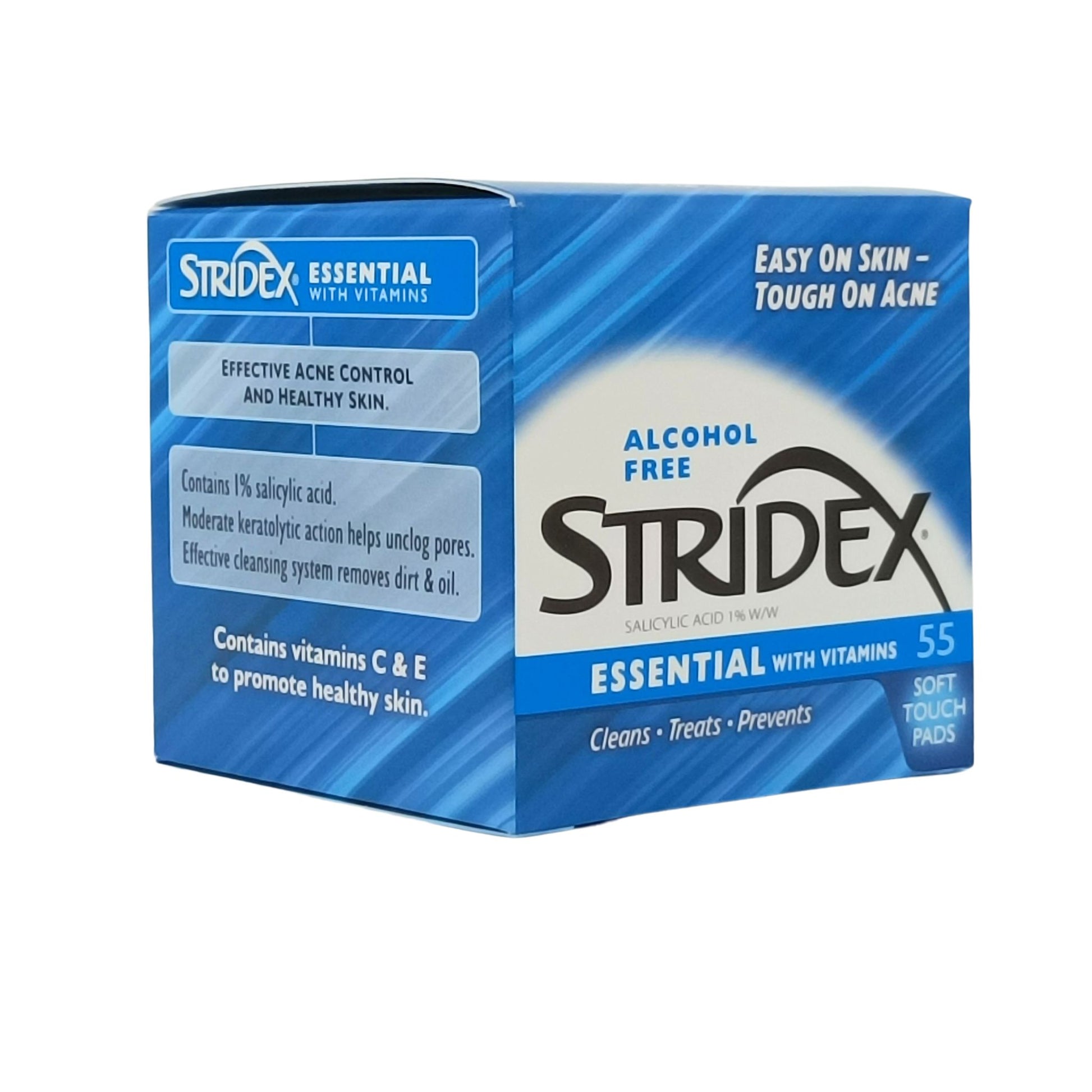 Stridex Salicylic Acid Pads 55pads (Acid 2% Maximum/Acid 0.5% Sensitive/Acid 1% Essential) Acid 1% Essential