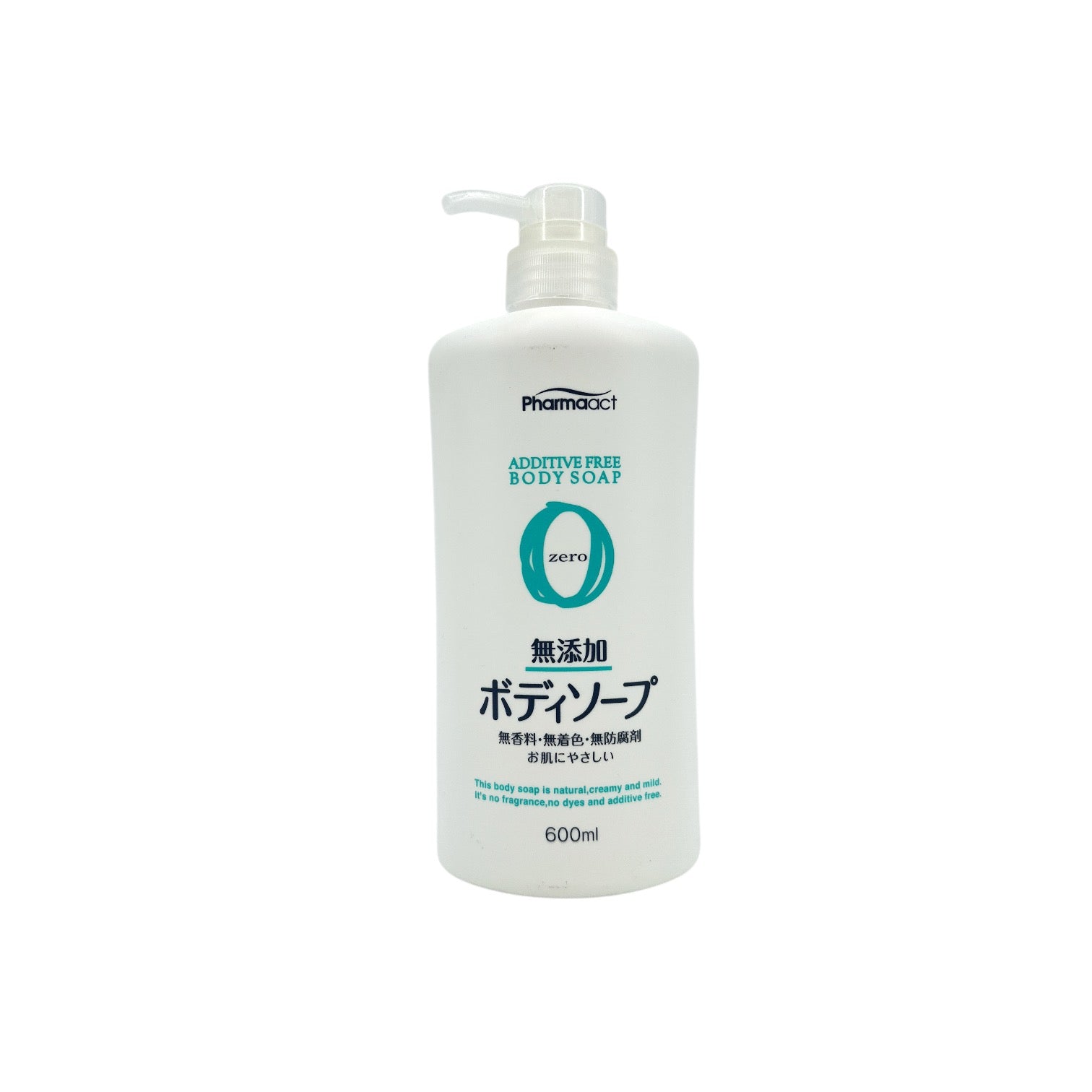Kumano Pharmaact Additive Free Body Soap 600ml bottle for gentle, chemical-free cleansing from Zakura Global.