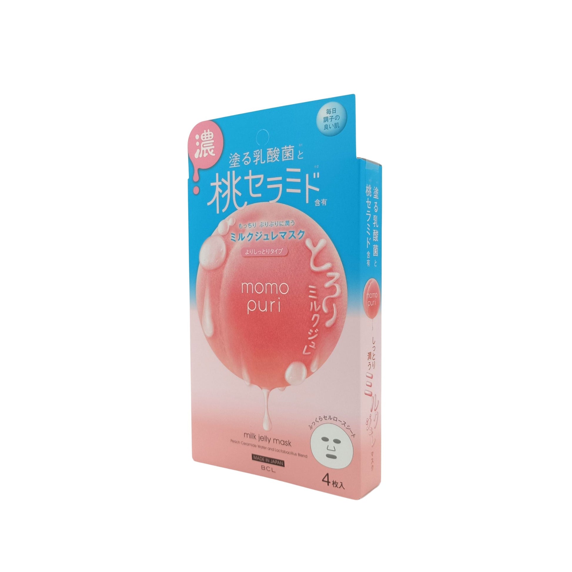 BCL Momopuri Jelly Mask/ Jelly Mask Cool/ Milk Jelly Mask/ Milky Serum Mask 4pcs Milk Jelly Mask