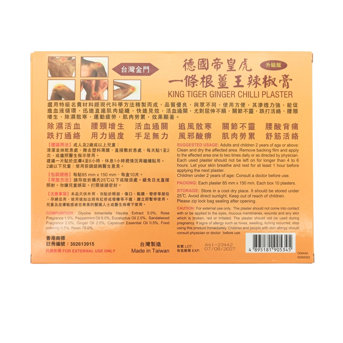 King Tiger Ginger Chilli Plaster 10pcs