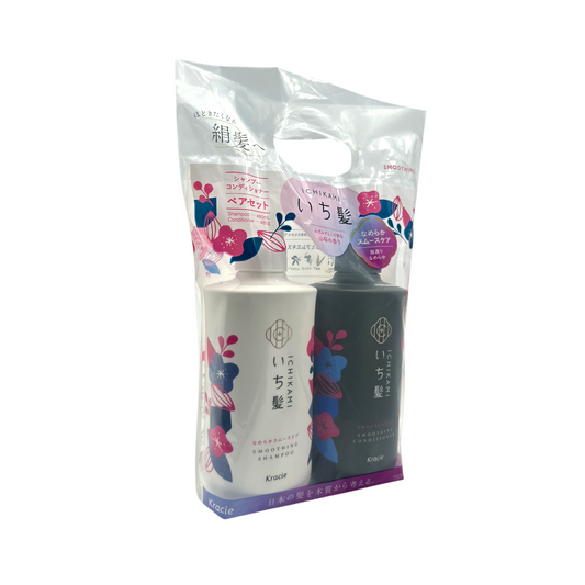 ICHIKAMI Smoothing Shampoo and Conditioner Set (White+Black) 2pcs
