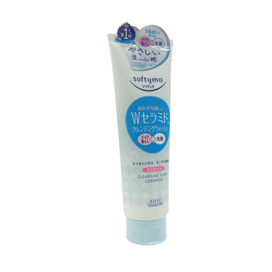 Kose Softymo Ceramide Cleansing Foam – 190g gentle foaming cleanser with ceramides and coix seed extract, available at Zakura Global.