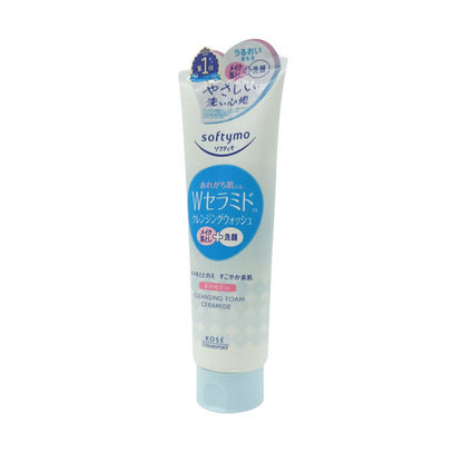 Kose Softymo Ceramide Cleansing Foam – 190g gentle foaming cleanser with ceramides and coix seed extract, available at Zakura Global.