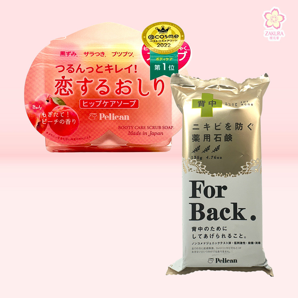 Pelican Peach Scrub Soap For Hip 80g – Japanese Exfoliating Soap – Zakura Global