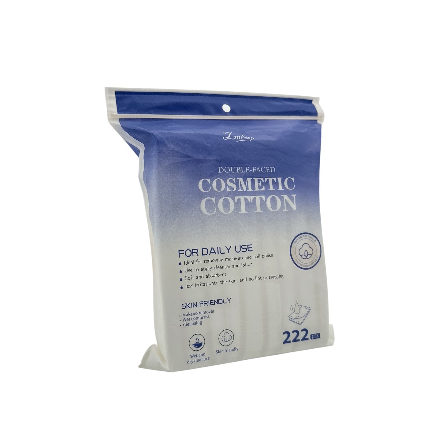 Lmltop Square Double-Faced Cosmetic Cotton (222pcs) 222pcs