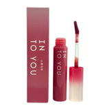 INTO YOU Watery Lip Matte – W04 Black Tea Lychee 2.6g muted rose-brown lip color with watery-to-matte finish, available at Zakura Global.