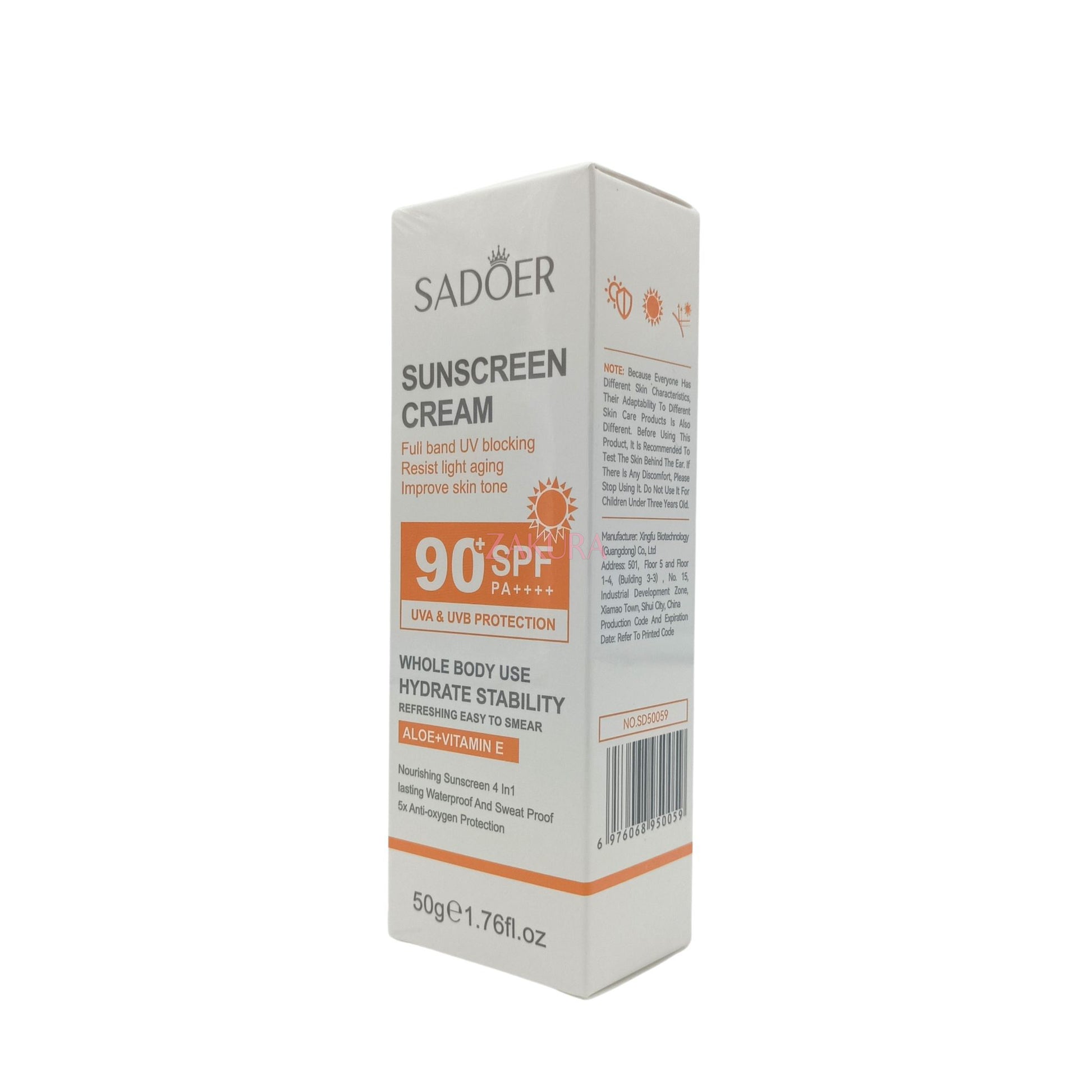 SADOER Anti-Light Aging Repairing Sunscreen SPF90+ 50g