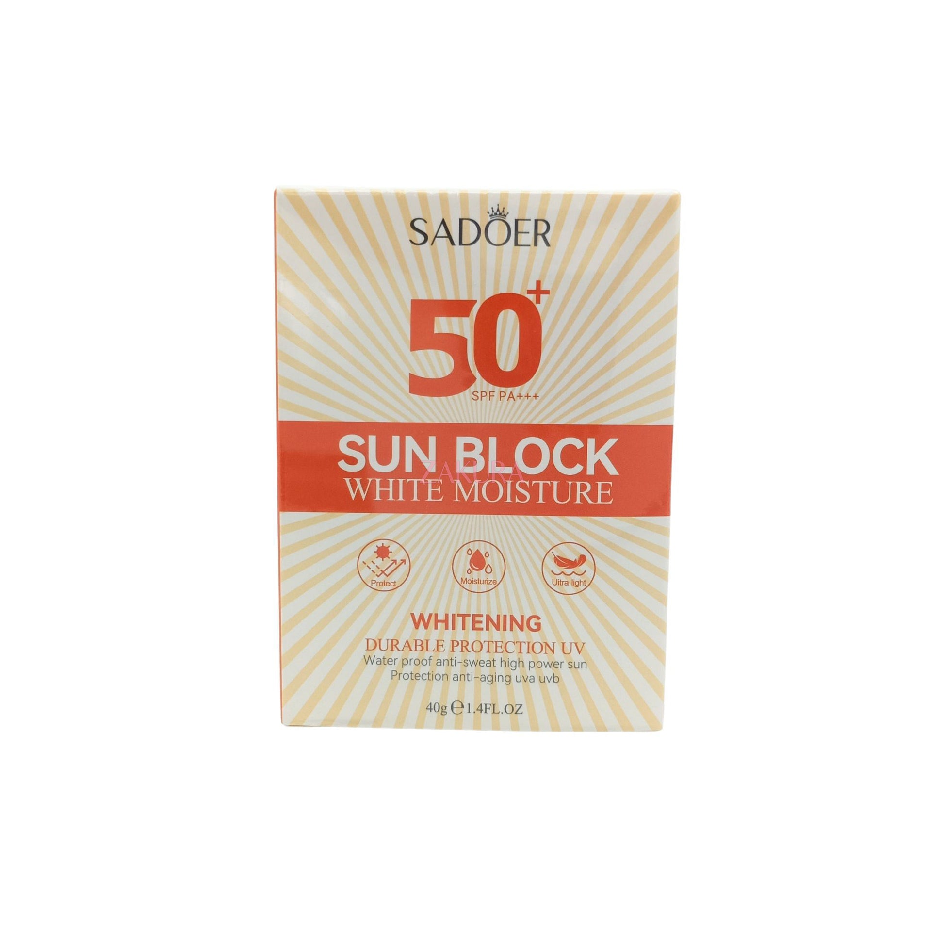 SADOER Whitening Moisturizing Sunscreen SPF50+ 40g