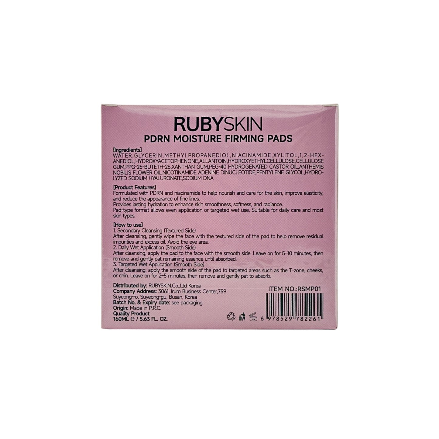 RUBYSKIN PDRN & NAD+ Moisture Firming Pads  70pads