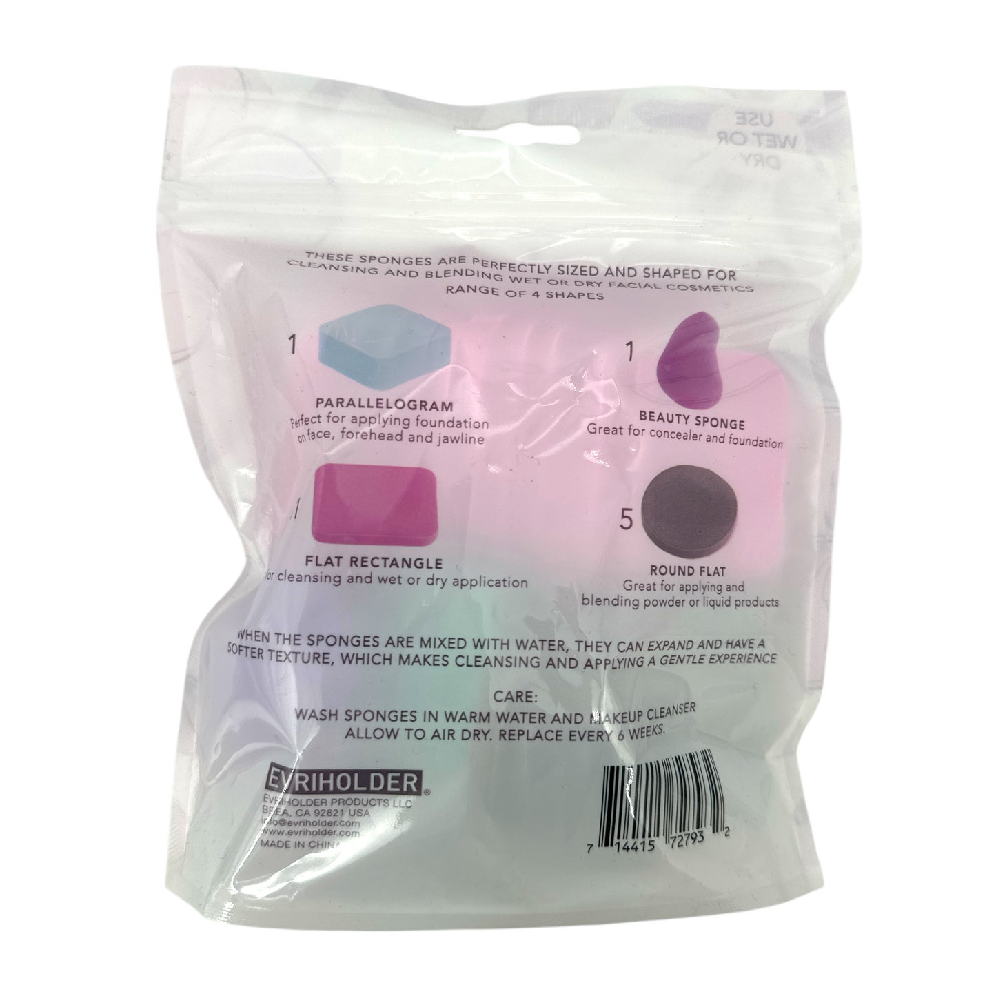 EVRIHOLDER Cosmetic Sponge Assortment 18pcs