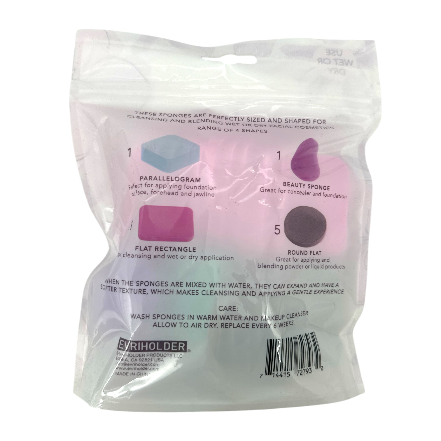 EVRIHOLDER Cosmetic Sponge Assortment 18pcs