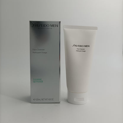 Shiseido Men Face Cleanser 125ml – 2-in-1 foaming face wash and shaving cream for men, available at Zakura Global.