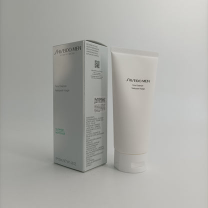 Shiseido Men Face Cleanser 125ml – 2-in-1 foaming face wash and shaving cream for men, available at Zakura Global.