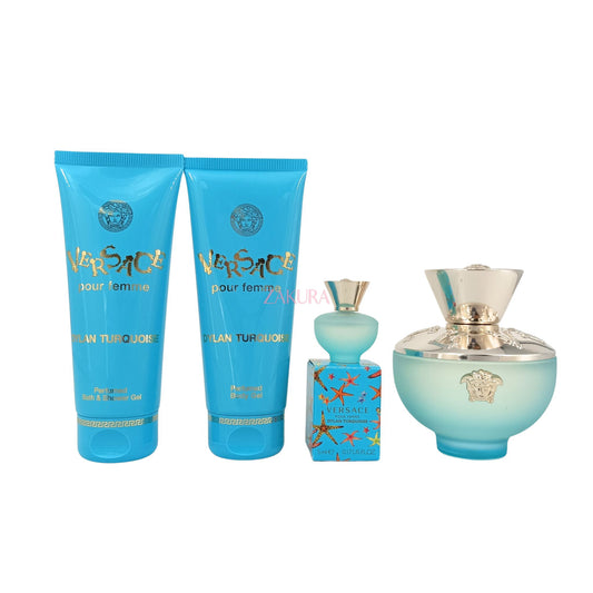 Versace Dylan Turquoise Pour Femme Eau De Toilette Set 4pcs