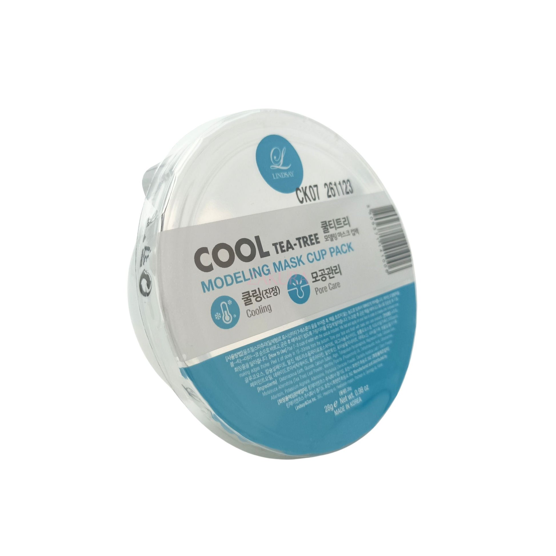 Lindsay Disposable Modeling Mask Cup Pack 28g Cool Tea Tree