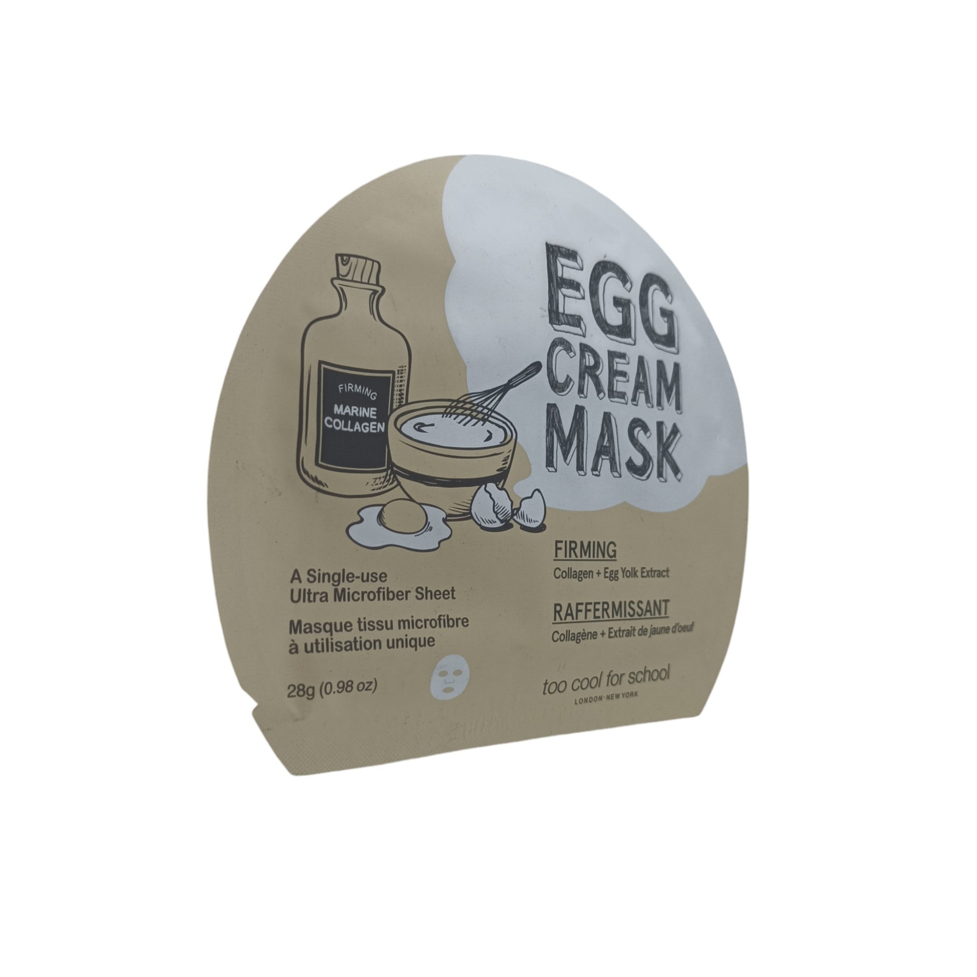 Too Cool For School Egg Cream Mask 3pc (Hydration/Pore Tightening/Firming/Calming) Firming