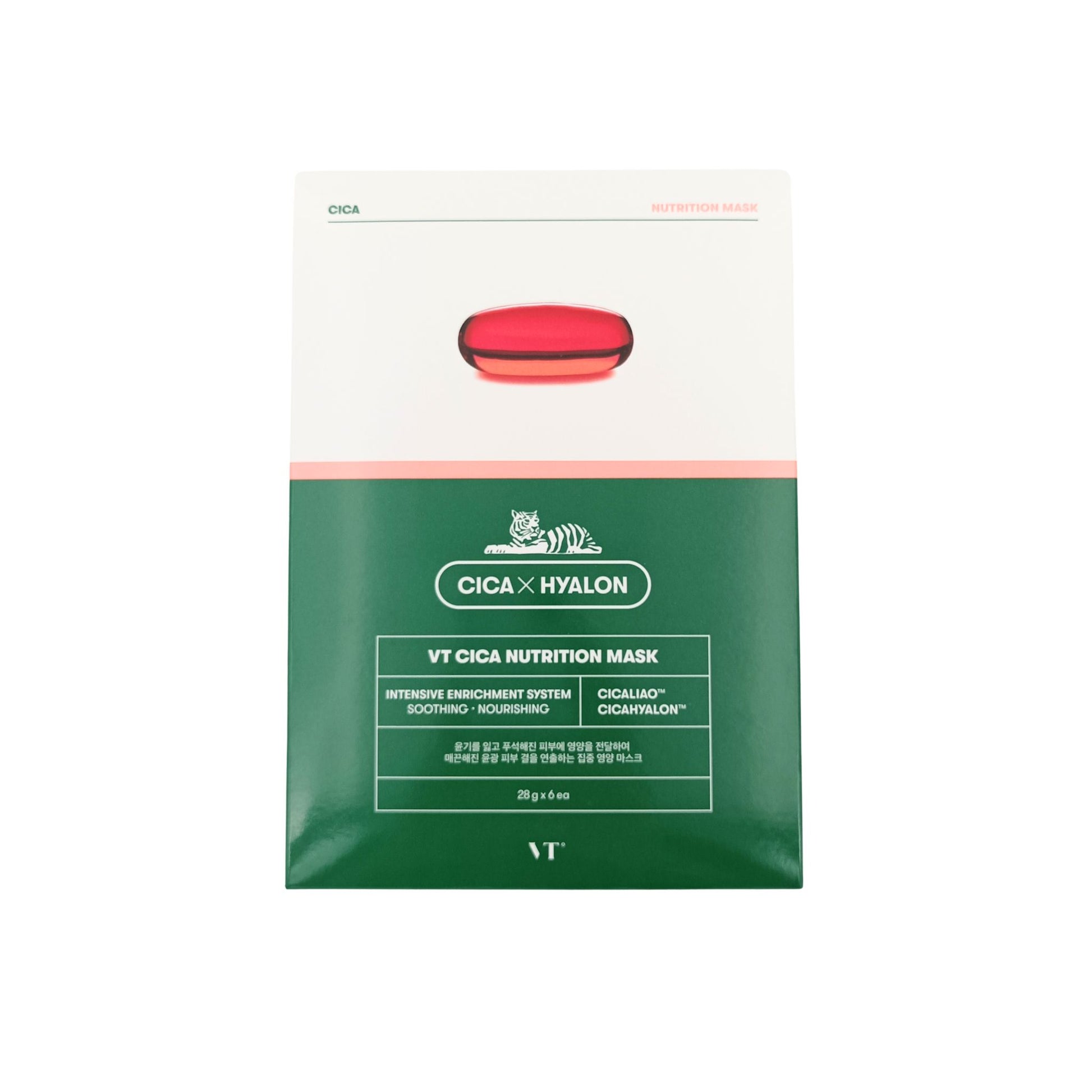 VT Cica Mask 6x28g (Moisture/Nutrition/Tone-Up/Cica X Hyalon Pro-Cica Mask) Cica Nutrition Mask