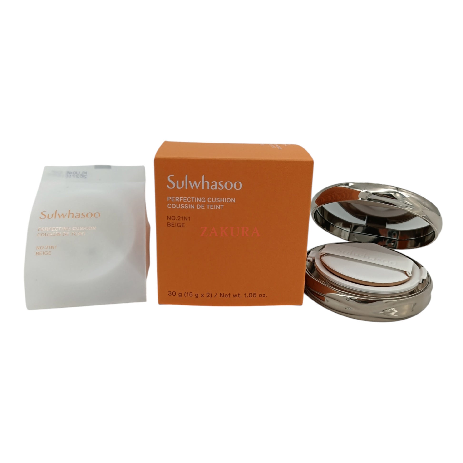 Sulwhasoo Perfecting Cushion Coussin De Teint SPF50+ -15g+15g (21N1/23N1) 21N1