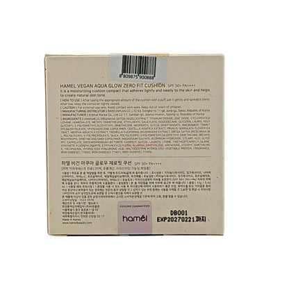 Hamel Vegan Aqua Glow Zero Fit Cushion 12g (1 Pure/2 Natural) 2 Natural