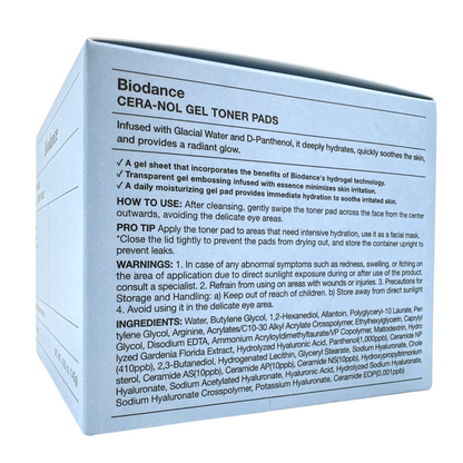 Biodance Toner Pads 60pads (Collagen Gel/Cera-Nol Gel)