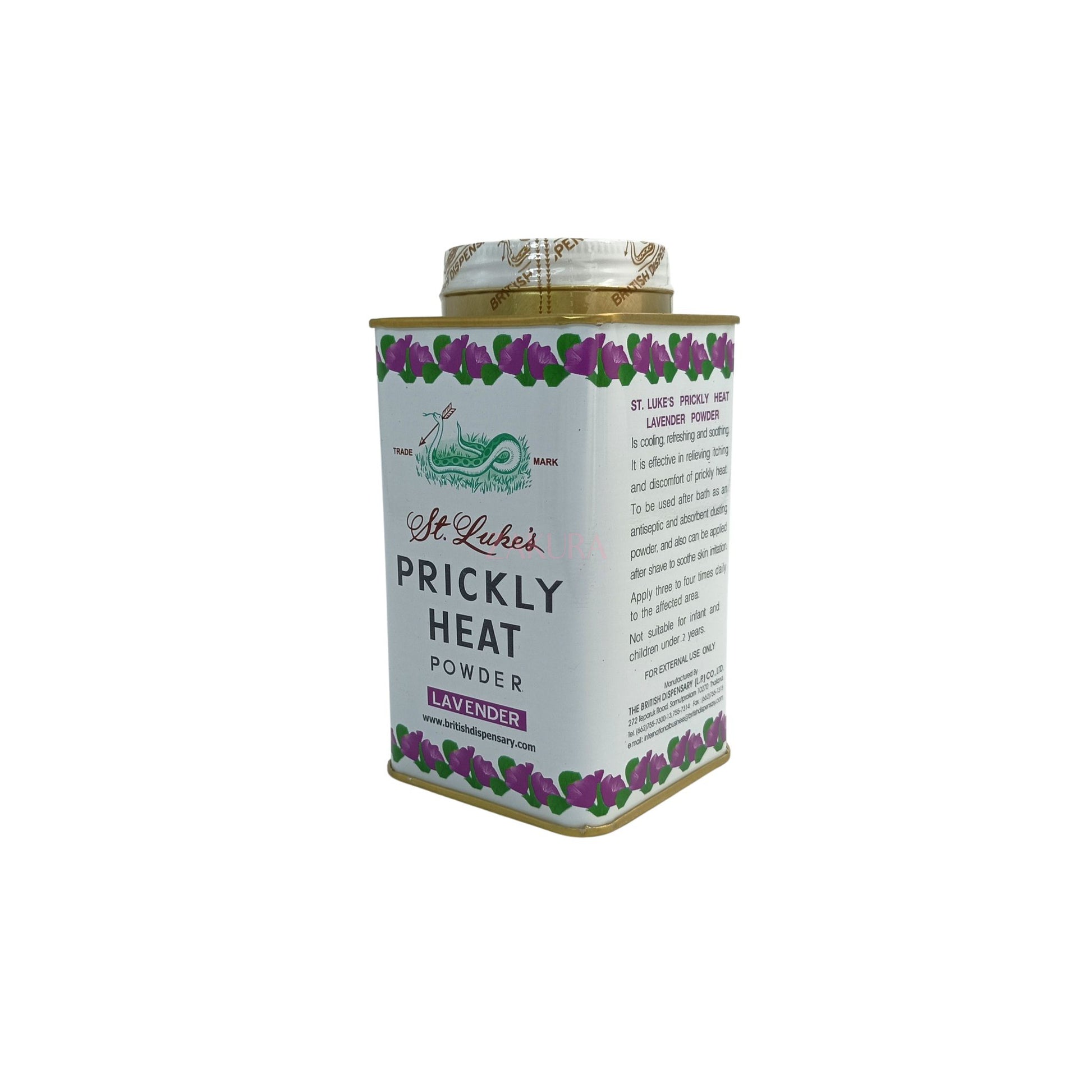 Snake Brand St Luke's Prickly Heat Lavender Powder 150g