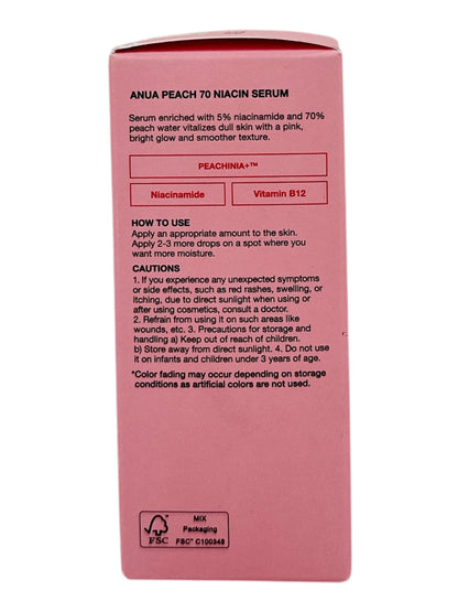Anua Peach 70 Niacinamide Serum 30ml