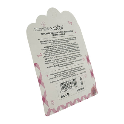 SADOER Rose Shea Butter Nourishing Softening Lip Balm Be 3.4g